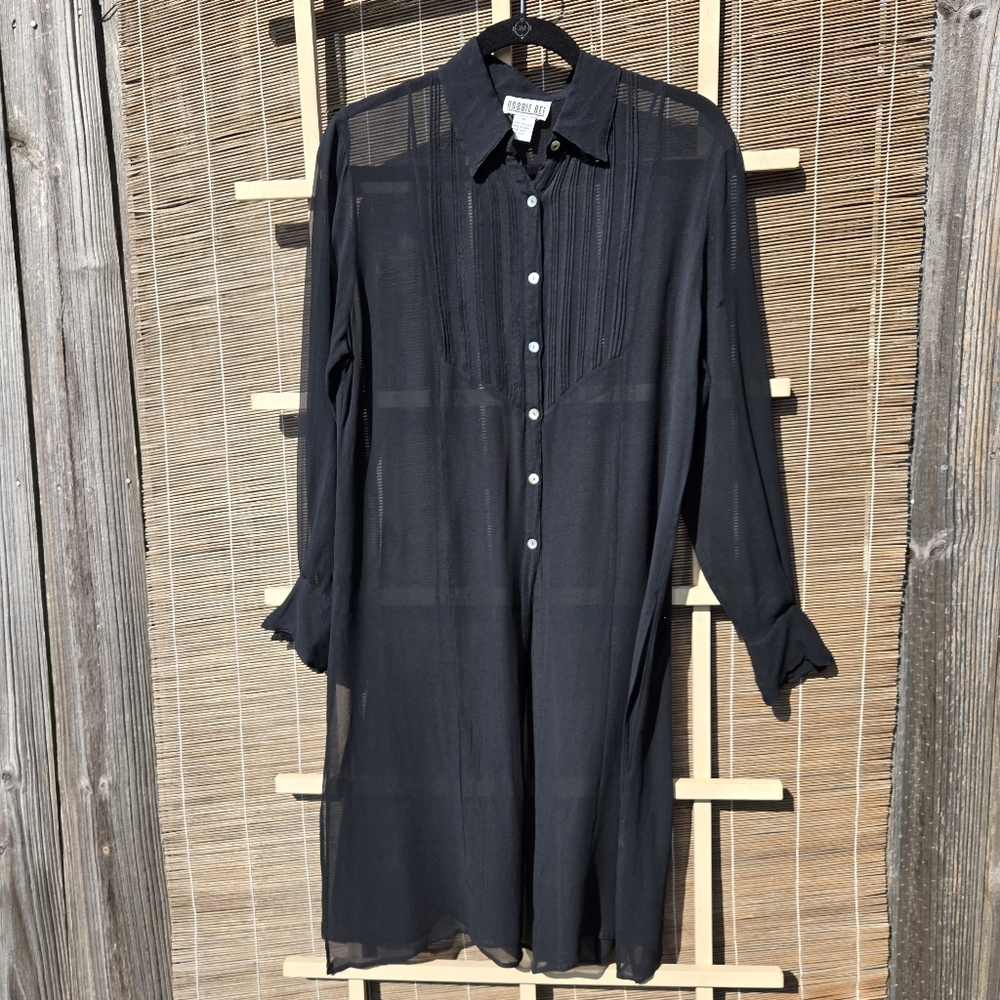 Vintage Sheer button-down silk tunic 10